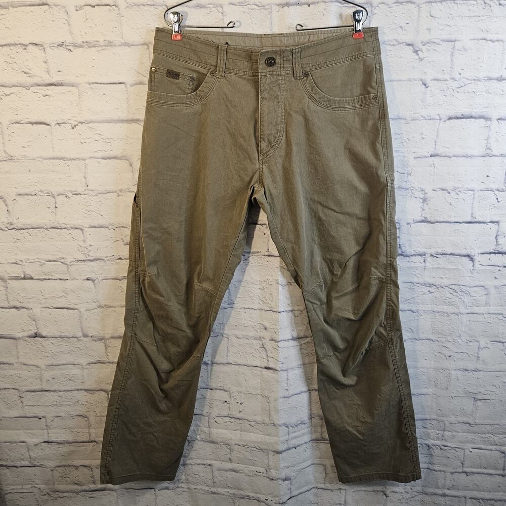 Kuhl Revolvr Pants Vintage Patina Dye Brown Cotton Workwear Outdoors Mens 34x32